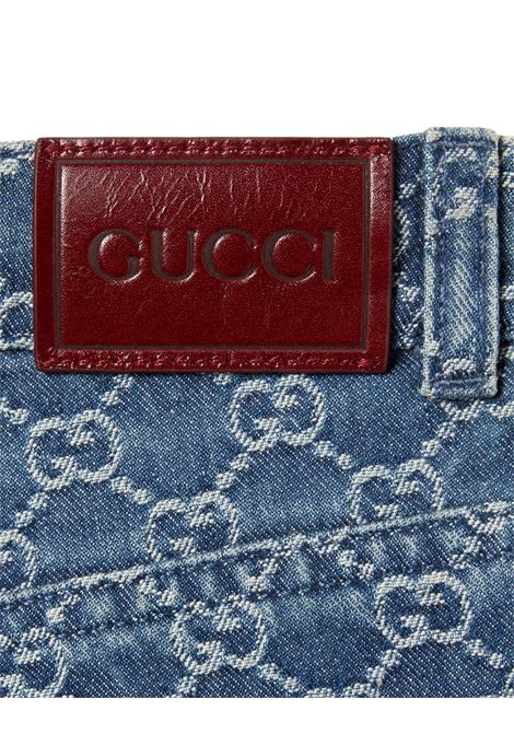 Jeans In Denim GG Jacquard Blu e Avorio GUCCI KIDS | 638161-XDC6G4266